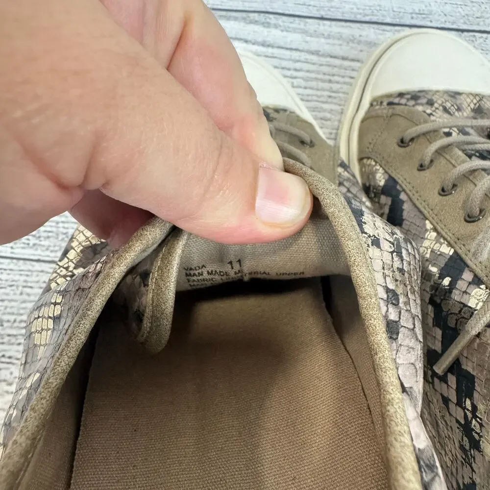 Yellowbox Women's Vada Taupe Gray Snake Printed Sneakers Size 11